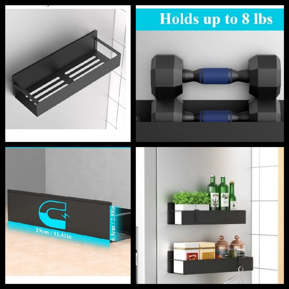 NWT 2 Pack Magnetic Spice Storage Rack Set - Picture 5 of 11